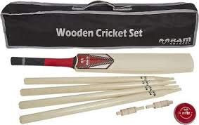 Ram Cricket India Made Cricket Set - Topmark Holz - Size Harrow - Senior - inkl. Wicket - Balle - Tasche - Stumps - Komplett