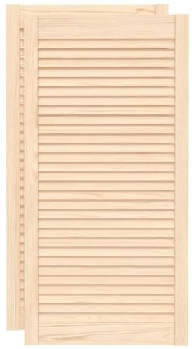 vidaXL Schranktür 2 Stk., Holztür Lamellen-Design, Lamellentür für Kleiderschrank Möbelfronten, Möbeltür Lamellentüren, Massivholz Kiefer