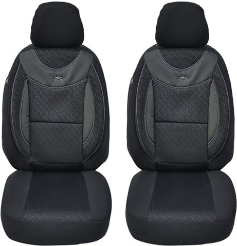 BREMER SITZBEZÜGE Maß Auto Schonbezüge kompatibel mit Renault Kangoo 2 Fahrer & Beifahrer Set ab 2008-2021 / Auto Sitzbezüge Schonbezug Set Autositzbezüge 2er Pack in Schwarz (G102)