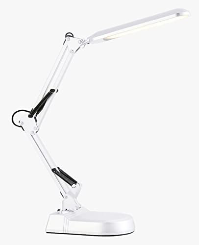 BEL AIR HOME - Lampada da Scrivania LED 10W Articolabile Serie Bridge | 3 Temperature Luce 3000-6500K | Design Moderno per Ufficio, Studio | Metallo (BIANCO)