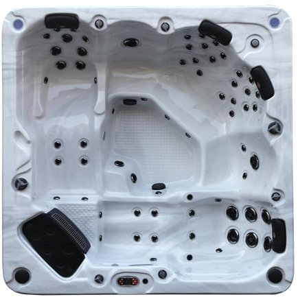 CANADIAN SPA CO. Vancouver Hot Tub Outdoor Winterfest, 7 Personen Hot Tub mit LED Beleuchtung, Lautsprecher, Aromatherapie und Isolierabdeckung