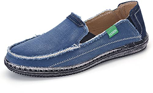 Xinghuanhua Men's Blue Canvas Loafers, Size 9 UK