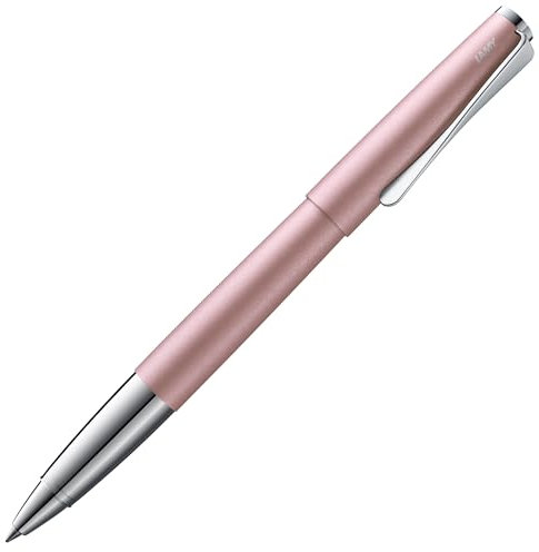 LAMY studio Premium Tintenroller 369 aus Edelstahl in mattem Lack-Finish, propellerförmige Clip-Drehmechanik, inkl. Tintenrollermine LAMY M 63 M schwarz