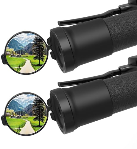MoKo 2 Pcs Bike Mirrors, 360° Rotatable Bicycle Mirrors for Handlebars Convenient Safe Rearview Mirror Durable Acrylic Silicone Mirror for Mountain Bike Bicycle E-bike Motorcycle Round Handlebar