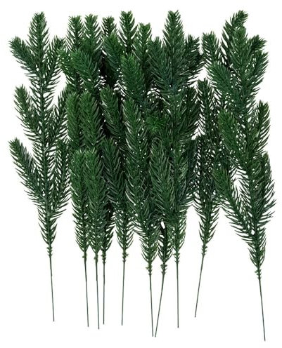 Ideen mit Herz Rami decorativi, rami di pino, floristica, pianta artificiale, decorazione pasquale, primavera, decorazione da tavolo, composizione, lunghezza 30 cm, 10 pezzi