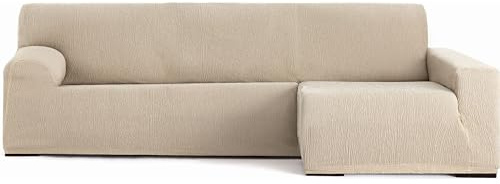 ECOMMERC3 | Copridivano Chaiselong con braccio lungo destro, universale e versatile – Copridivano Chaiselongue colore ecru protezione facile da posizionare per schienale, seduta e bracci