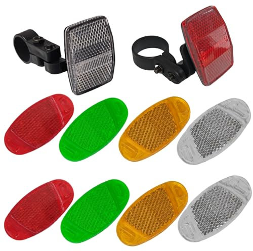 Ymoryiyi Fahrradreflektoren Set, 12 Stück Speichenreflektoren für Katzenaugen Fahrrad,Reflektor für Vorne und Hinten, Reflektoren für Fahrrad Kinder, Geeignet für Rennräder, Mountainbikes und E-Bikes