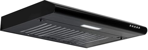Baridi 60cm Visor Cooker Hood Kitchen Extractor Fan for Undercabinets, Wall Mounting, Black - DH107