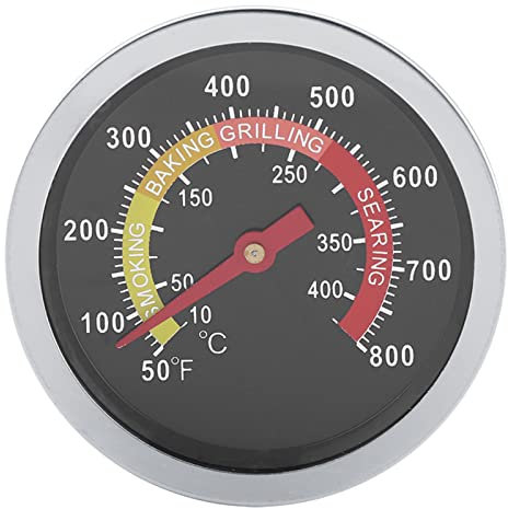 50~800 ℉ Thermomètre en Acier Inoxydable Température du Barbecue avec du Verre trempé pour les Grils Fumeurs Fours