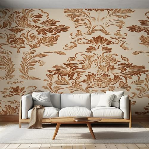 Papel Pintado Damasco Barroco, Papel Pintado Pared Vintage de Decorativos del Hogar, para Salon Dormitorio Decoracion Pared, 200x140cm