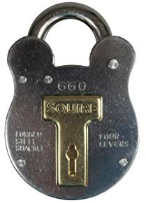 Henry Squire Old English Galvanised Steel Case 4 Lever Padlock, Large