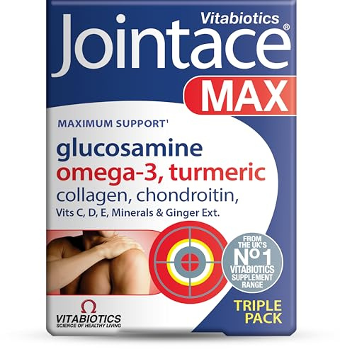 Jointace Max - Maximum Joints & Cartilage Support - Includes Turmeric, Glucosamine & Chondroitin, Omega-3, Ginger & Collagen