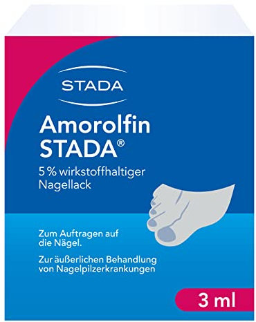 Amorolfin STADA 5% wirkstoffhaltiger Nagellack, bewährter Wirkstoff zur äußerlichen Behandlung von Nagelpilz, mit 30 Tupfern, 30 Feilen und 10 Spateln - 1 x 3 ml