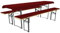 Brandsseller Auflagenset für Bierzeltgarnituren 3-teilig 2 Bankauflagen gepolstert 220x25 cm und 1 Tischdecke 240x70 cm für alle gängigen Festzeltgarnituren Bierbankauflagen Outdoor - Rot