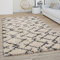 Paco Home Hochflor Teppich Wohnzimmer Schlafzimmer Boho Skandinavisch Shaggy Modern Rautenmuster, Grösse:120x170 cm, Farbe:Creme Anthrazit 3