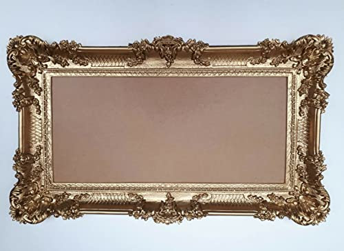 Bildram antik guld silver vit svart rektangulär 97 x 57 foto spegelram tavla barockram 73 x 33 cm Prunk ram 3074 bildram (guld)