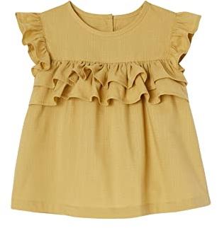 VERTBAUDET Blouse Bébé à Volants Doublé Manches Courtes Jean