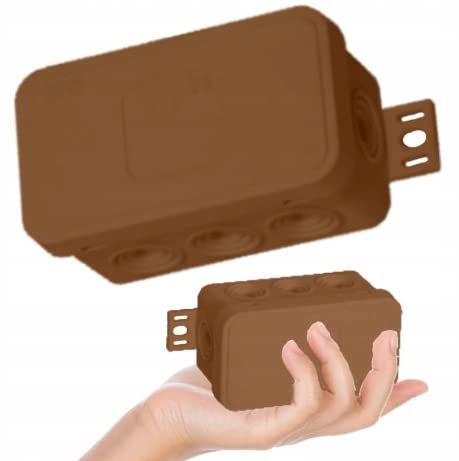 5x Aufputzdose Abzweigdose, Feuchtraum Aufputzdose Feuchtraum Verbindungsdose Verteilerdose IP54, Braun Abzweigkasten 80 x 42 x 41 mm, 5 Stück