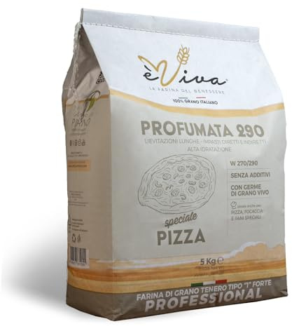 Agricola Piano – Profumata 290 | Farina di Grano Tenero Tipo 1 Forte kg 5, con Germe di Grano Vivo, Farina Italiana 100% Naturale, Senza Additivi, Ideale per Pane, Focaccia, Panini, Dolci
