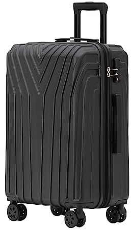 BEIBYE Kofferset Rollkoffer Koffer Hartschale,TSA Schloß, Zwillingsrollen, Erweiterung (Schwarz, 76 cm)