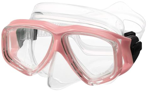 PATIKIL Swim Goggles with Nose Cover, Silicone Scuba Diving Mask Anti-Fog Snorkel Dive Goggles Snorkeling Dive Mask Gear for Youth Junior Adult Scuba Diving, Light Pink