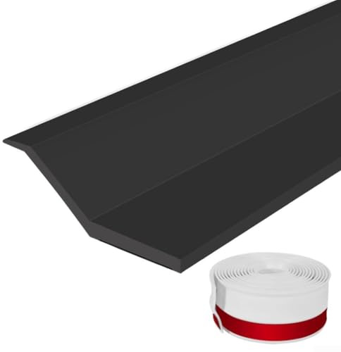 Eawfgtuw Bande d’étanchéité pour porte de garage en TPE 300 cm Joint d’étanchéité inférieur en caoutchouc résistant aux intempéries Isolation écoénergétique Réduction du bruit Installation facile Noir