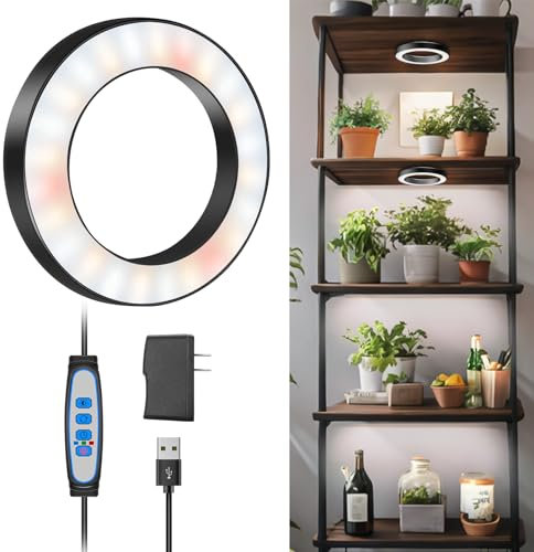 Wiaxulay Pflanzenlampe LED, 84 LED Vollspektrum Wachstumslampen für Pflanzen, Pflanzenlicht für Zimmerpflanzen, 6.3in Grow lampe mit USB Adapter, 6/12/16H Auto Timer, 3 Lichter Modi und 5 Helligkeit