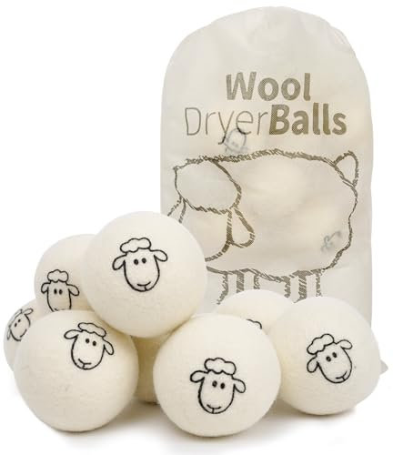 ZephyrCraft Boules de Séchage en Laine pour Sèche-Linge – Lot de 8 en 100% Laine de Mouton avec Pochette – Alternative à l’Adoucissant pour un Linge Doux & Moelleux