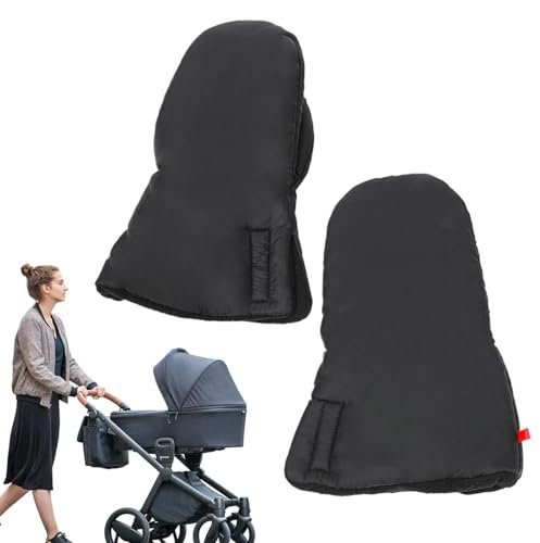 Bsbkoj Stroller Handschuhe, faltbar, Winter, Handmuff, wasserdicht, verstellbar, für Eltern, warm, Anti-Freeze, Handmuff für Caregivers, Samt, faltbar, 29,5 cm, 80 g