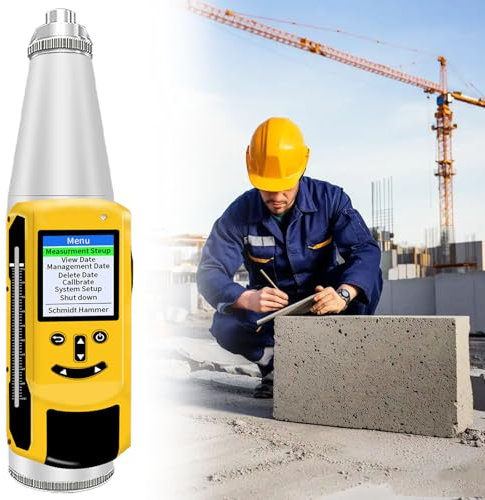 YXFAZPP Marteau à Rebond de béton, testeur de Marteau à béton Portable, avec Affichage à l'écran de 2,0 Pouces, Batterie au Lithium Rechargeable 1050mAh, portée de Test de 10-60MPa (1450-8702psi)