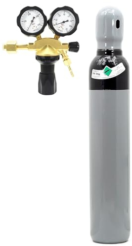 Zestaw Butla - Regulador de presión para bombona de gas, regulador de presión de nitrógeno NH5, 8L, 200 bar, con regulador de presión AZOT 50 bar, manómetro Bestschweissen.de