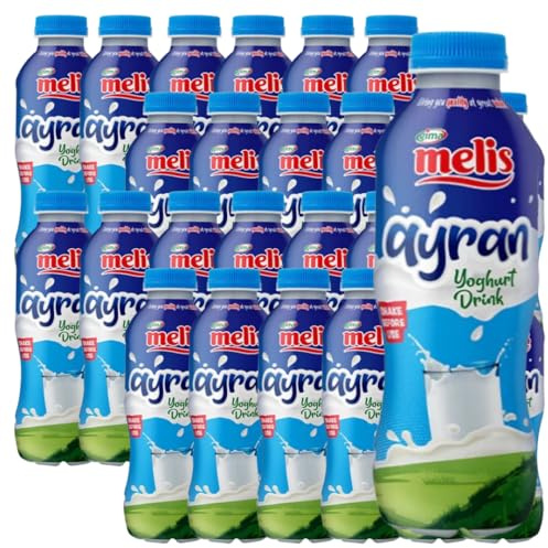 Ayran Yogurt Drink – Refreshing, Lightly Salted, Ready to Drink | Origin Turkey | Traditional Fermented Dairy Beverage – Net Weight 250 ml, 20 Bottles