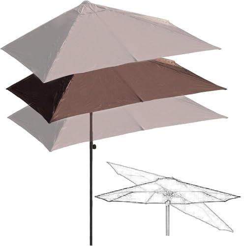 OPOLDBDMAC Media Sombrilla De Jardín 200cm Rectangular Parasol para Balcón，Altura Ajustable Parasol para Pared Media Sombrilla con Mecanismo De Inclinación(Coffee)