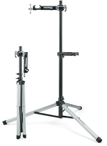 Feedback Sports | Sport-Mechanic Bicycle Repair Stand | Bicycle Workstand W/Tripod Base | Lightweight and Durable | Aluminum Steel Hybrid Construction | Black (Black, Sport Mechanic 2.0)