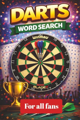 Darts Word Search Book: 45 Fun puzzles for Fans of the Game, easy to read print, travel size 6x9 in, everything darts related from equipment to players, great gift or free time fun