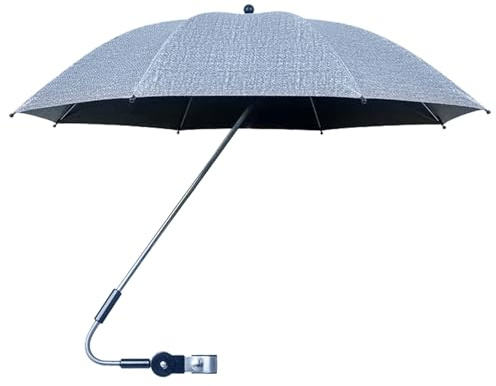 Ombrellone per passeggino - Ombrellone per passeggino extra large da 82 cm SPF 50+ Protezione solare con morsetto, parasole per paseggino regolabile a 360 gradi per carrello, bicicletta, sedia a rote