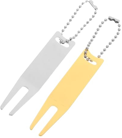 BESPORTBLE 2pezzi Strumento per Riparazione di Zolle da Golf in Metallo Marcatore per Palline Forchetta Portatile per Riparazione del Manto Erboso Strumento per Allineamento delle Palline da