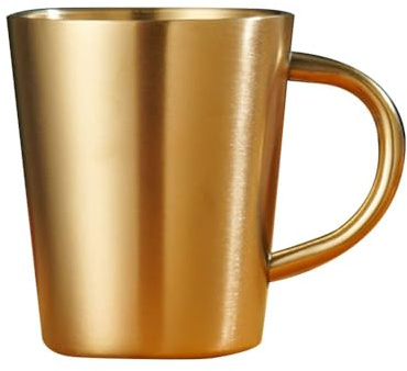 FUANA Tasse à café en acier inoxydable 300 ml à double paroi isotherme pour bière, vin, boissons chaudes et froides avec couvercle