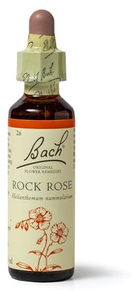 Bach Original Flower Remedies Rock Rose, Face Your Fears, Be Fearless, Emotional Wellness, Natural Flower Essence, 20ml