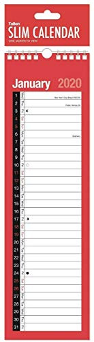 Tallon 2020 Slim Month To View Spiral Bound Wall Planner Calendar 3801