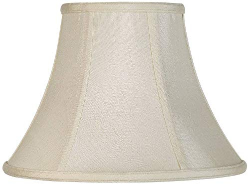 Creme Medium Bell Lamp Shade 6 Top x 12 Bottom x 9 Slant x 8.5 High (Spider) Replacement with Harp and Finial - Springcrest