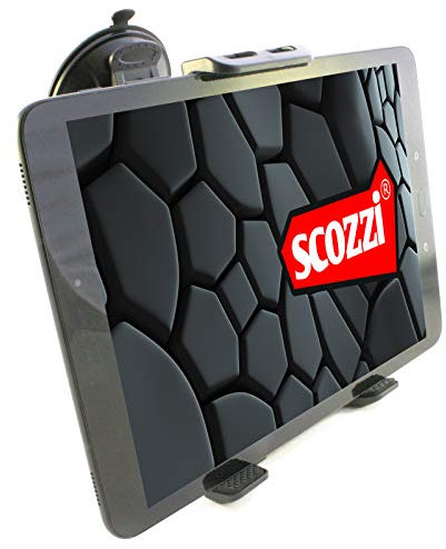 scozzi Tablet Halterung Auto Saugnapf Scheibe vorne KFZ Halterung Halter z.B. kompatibel mit Apple iPad,Lenovo,Samsung Galaxy Tab S9 S8 S7 S6 A7 A E P12 P11 Yoga 13 11 M10 M8 FE Lite Air Mini Plus Pro