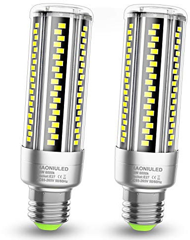 Lampadine LED E27 Luce Bianca Fredda 20W 2500LM 6000K Equivalenti a 200W Incandescenza, Edison Screw E27 Led Lampada Lampadina Candela Led Lampadina E27 Led Mais Pannocchia, 2 pezzi