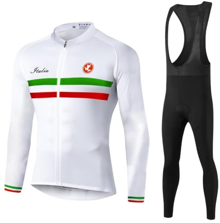 UGLY FROG Completo Ciclismo Uomo, Maglia Ciclismo Maniche Lunghe + Pantaloni Ciclismo Lunghi Sapolette Ciclismo Professionale per MTB Ciclista Bici da Corsa Città