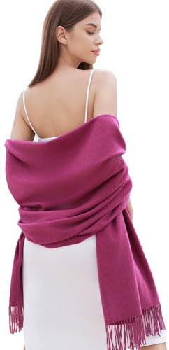 RIIQIICHY Damen Schal lila Stola Festlich für Abendkleid Pashmina Schals Tücher für Frauen Hochzeit Schultertuch Frühling Winter Schal Warme Kuschelig
