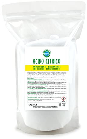 Acido Citrico in Polvere 1Kg - Ammorbidente, Brillantante, Anticalcare Naturale ECOLOGICAL SYSTEM