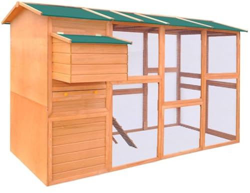 vidaXL Chicken Coop Cage Hens Feeding House Small Animal Hutch Shelter Wood