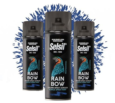 DETERMONDO 3 Bombolette di Vernice Spray Acrilica 400ml Bombolette Spray Colorate Multiuso per Interni ed Esterni (Ral 5010 Blu Genziana)