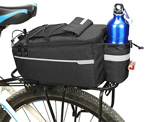 Sonhomay Bolsa de almacenamiento para bicicleta, bolsa de asiento trasero impermeable, bolsa de bicicleta con portavasos para viajes, accesorios de ciclismo al aire libre