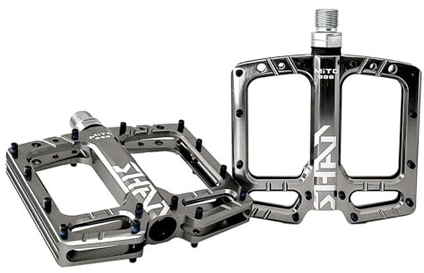 FrontStep Aluminium icke-halka mountainbikepedaler, 9/16-tums cykelpedaler, pedalbelysning cykel för BMX-pedaler, hög hållfasthet (Gunmetal Grey)